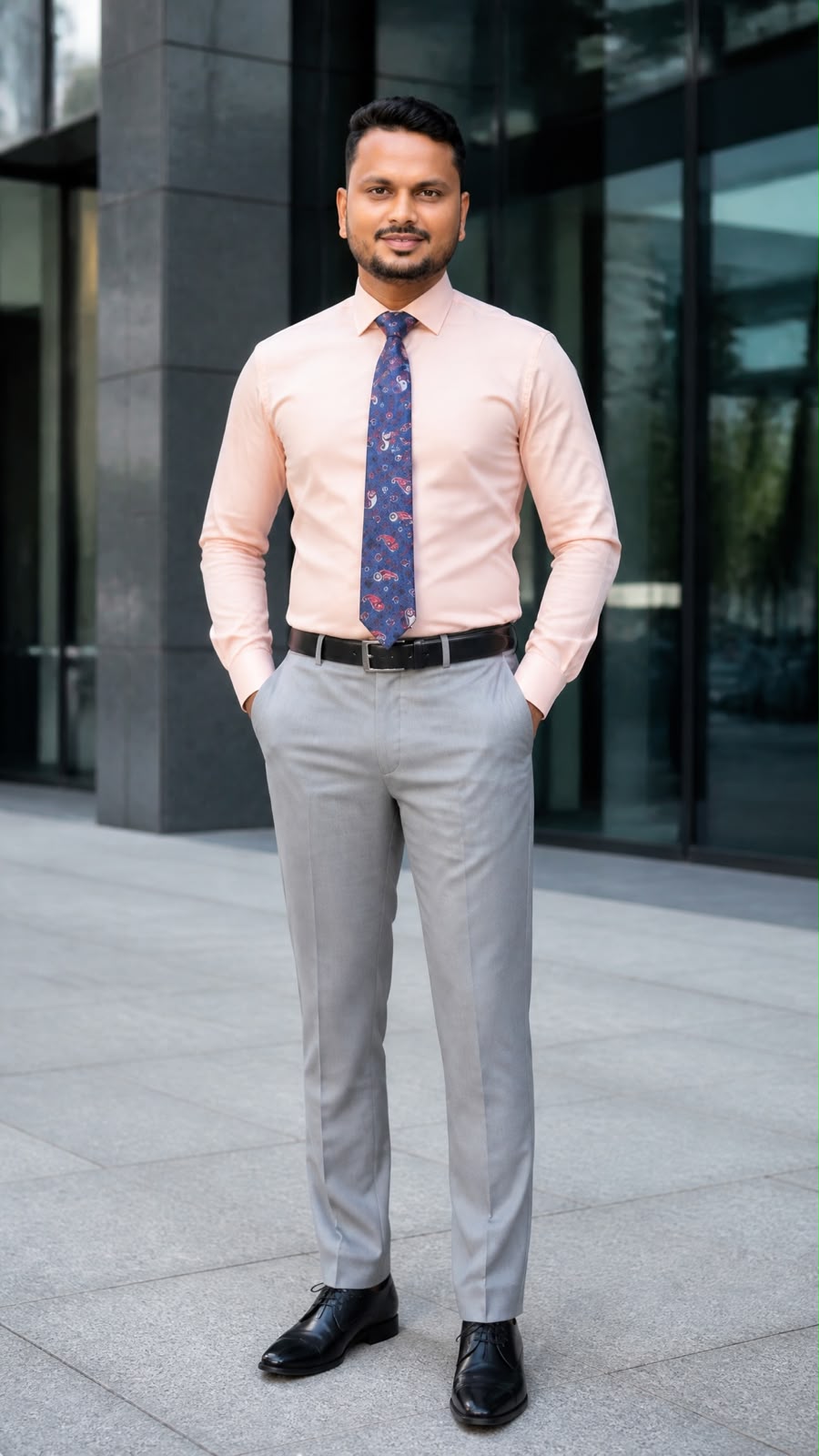 ROFIT MENS LIGHT GREY formal trouser